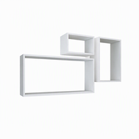 Étagères flottantes en MDF blanc robustes, à un seul niveau, modulaires, pour le rangement et la présentation, à fixer au mur, pour le salon et la maison