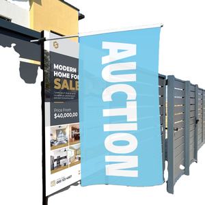 Enseigne immobilière suspendue Drapeaux double face Open Home or Auction Flag Sings - Product Image 2