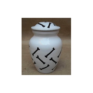 Urna de cremación de Metal puro de estilo americano de tendencia superior de alta calidad con diseño de banda en relieve llamativo suministros funerarios - Product Image 2