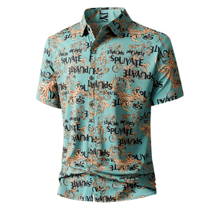 Summer Velour ODM Camisa de manga corta para hombre Marca de moda delgada Comercio exterior Slip Refrescante Media manga Caliente - Product Image 2