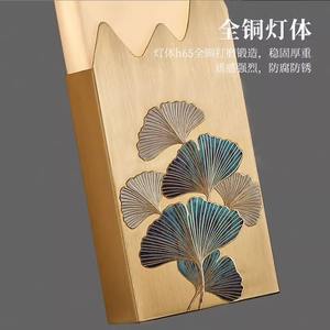 Lampe murale de style Zen tout en cuivre pour salon et chambre à coucher, nouvelle lampe de couloir en marbre émaillé de style chinois - Product Image 6