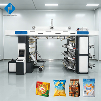 Machine d'impression flexographique automatique à 6 couleurs avec guide de bobine EPC pour film plastique grand format sans plis
