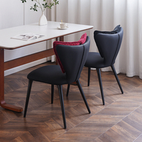 Chaise de vanité moderne avec mousse haute résilience et structure en acier pour salon, dossier ergonomique incurvé, pieds antidérapants, facile à assembler