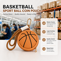 Schattig PVC sportbalvormig muntportemonnee sleutelhanger mini portemonnee oordopjes opbergtasje hanger sleutelring hangende charme cadeau feest dagelijks
