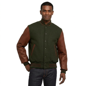 Blouson universitaire à capuche vierge en molleton de coton personnalisé pour homme, modèle 2025, vente en gros - Product Image 1