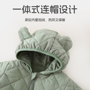 Ropa <span class=keywords><strong>de</strong></span> invierno para bebés Clase A: Trajes <span class=keywords><strong>de</strong></span> una pieza acolchados <span class=keywords><strong>de</strong></span> algodón para niños y niñas, recién nacidos, cálidos para salir - Product Image 4