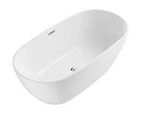 Baignoire autoportante blanche Baignoire de trempage autoportante à surface solide