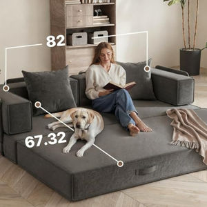 Canapé-lit convertible avec tissu chenille, canapé-lit escamotable pour salon, appartement, aucun assemblage requis - Product Image 5