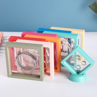 Boîte de présentation moderne et élégante pour bijoux, anneaux, bracelets, colliers, emballage de rangement, film PE transparent, boîte suspendue