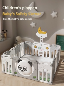 Parc de jeu pliable pour enfants Panda en HDPE, barrière de sécurité écologique pour bébé, enclos d'activités intérieur, clôture pliable pour tout-petits - Product Image 1