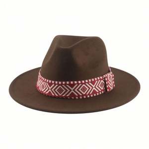 Chapeau Fedora tissé ethnique pour hommes, idéal pour les fêtes, les occasions professionnelles décontractées et les activités de plein air en automne et en hiver - Product Image 2