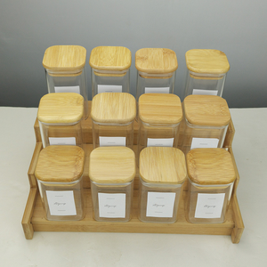 Glass Spice Jar Square Glass Jar <strong>Kitchen</strong> <strong>Storage</strong> <strong>Containers</strong> Glass Jar with Lid for Food - Product Image 4