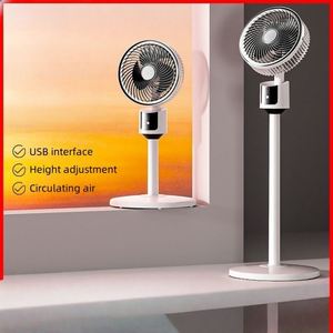 Ventilateur sur pied à circulation d'air réglable, USB, 3 vitesses, direction haut-bas, vent puissant, en plastique durable - Product Image 4