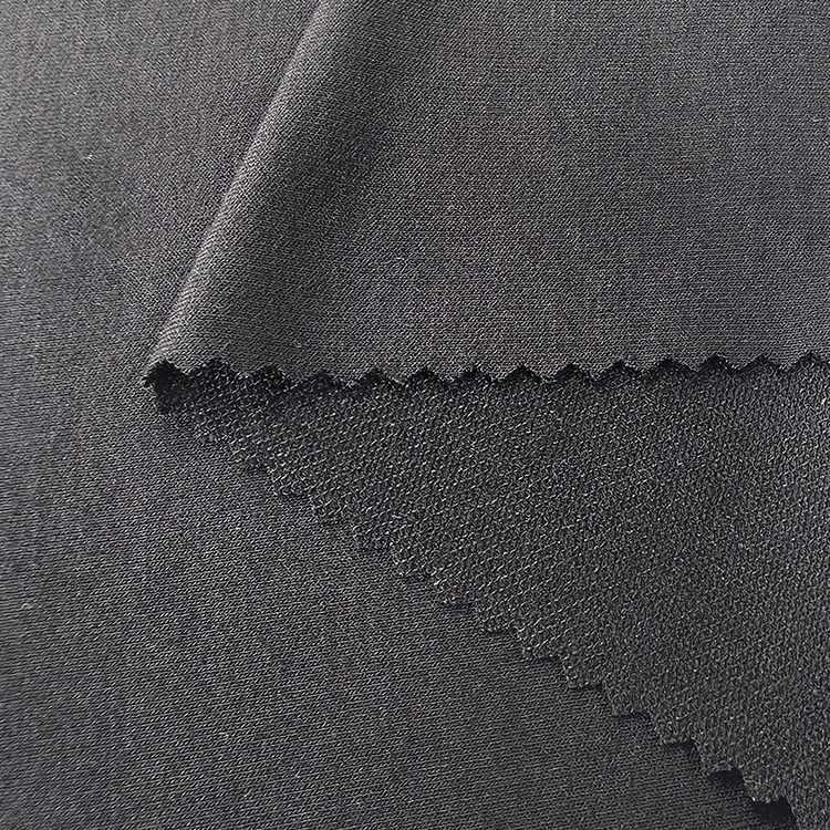 Factory Custom Plain Dyed Black 240GSM 94%Rayon 6%Spandex Knit Soft 40S French Terry Fabric For Hoodie,Sweatpants