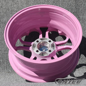 F603S1087 personnalisé 4X100 ET 35 73.1 alliage d'aluminium rose coeur voiture de tourisme jantes légères 15 pouces 6.5J pour BMW <span class=keywords><strong>Tesla</strong></span> - Product Image 4