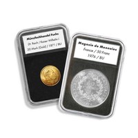 14 à 41 mm pièce Capsule Rectangle doublure noire graduée pièce de monnaie dalle résistant aux rayures acrylique Collection pièce boîte de rangement