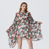 Robe pull ample en mousseline à motif floral pour femme, idéale comme châle de plage, cache-maillot de bain ou kaftan de protection solaire pour l'été