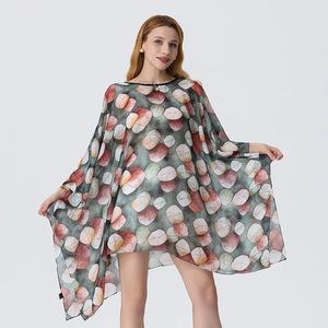 Chales de Gasa con Estampado Floral de Verano, Kaftanes de <span class=keywords><strong>Protección</strong></span> <span class=keywords><strong>Solar</strong></span> para Bikini, Vestido Holgado de Playa para Mujer, Tipo Pullover - Product Image 5