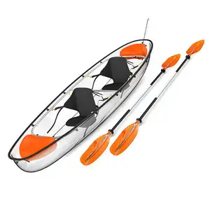 comfortable kayak fishing lake clear float playing three-seat transparent pc boat hull