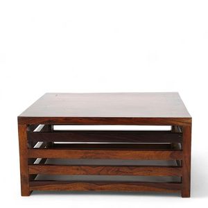 Mesa de Centro Minimalista de Madera Sheesham con Acabado Marrón Oscuro, Mueble de Primera Calidad para Sala de Estar Contemporánea - Product Image 2