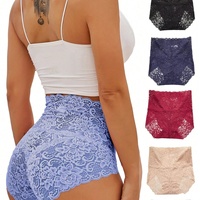 Culottes sexy ajourées respirantes en maille Dobby transparente pour femme, taille haute ultra-fines, grandes tailles, dentelle ODM