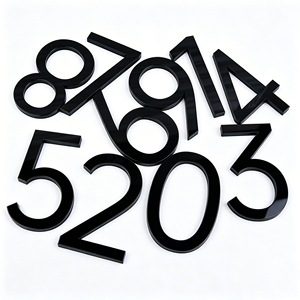 Chiffres de <span class=keywords><strong>maison</strong></span> autocollants en acier inoxydable finition miroir de luxe pour signalétique murale intérieure de salle d'exposition et de <span class=keywords><strong>maison</strong></span>-témoin - Product Image 1