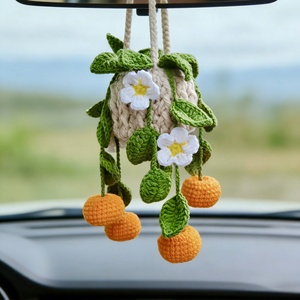 Panier suspendu en crochet fait main pour plantes/fruits, pendentif de voiture pour rétroviseur, <span class=keywords><strong>roses</strong></span> de la Saint-Valentin, produit transfrontalier très vendu - Product Image 6