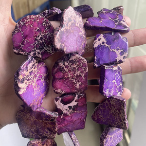 גדול צורה חופשית קיסרי ג 'ספר חרוזים Slice, אקווה טרה ג' ספר ים משקעי ג 'ספר שטוח לוח אבן חרוזים להכנת תכשיטים - Product Image 5