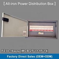 Boîtier de distribution électrique personnalisable pour disjoncteurs MCB sur rail DIN, 220V-400V 100A IP41, 16 prises