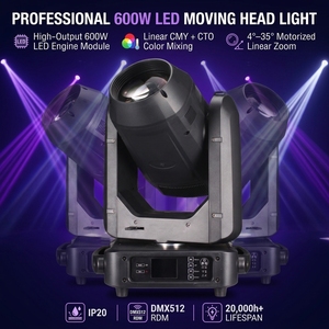 Projecteur de scène professionnel 600W LED à tête mobile, système de couleurs linéaires CMY CTO, fabrication OEM pour concerts et événements <span class=keywords><strong>DJ</strong></span> - Product Image 1