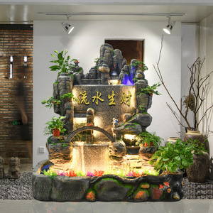 น้ำพุหินมงคลพร้อมไฟแบ็คไลท์ ตกแต่งภายในและภายนอกอาคาร สำหรับห้องนั่งเล่น ลานบ้าน บ่อปลา - Product Image 1