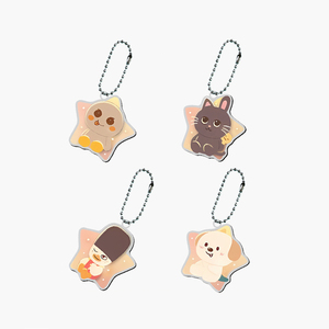 Custom UV Printed Cartoon Image Star Peripheral Q <b>Doll</b> Acrylic Key Chain Pendant <b>Accessories</b> Souvenir Gift - Product Image 2