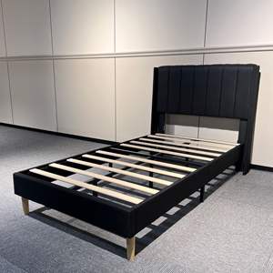 Cama de tela doble tamaño king con elevador de gas de estilo nórdico con almacenamiento Marco de cama de almacenamiento elevador de metal de lujo de terciopelo moderno California - Product Image 2