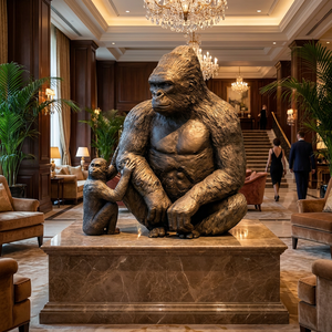 Sculpture sur mesure en bronze de l'éléphant noir - <span class=keywords><strong>Forme</strong></span> de primat dominant, entièrement adaptée à vos spécifications, sculpture en bronze - Product Image 1