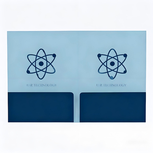 Sản xuất tùy chỉnh các tông màu đen một túi tài liệu A4 thư mục tập tin lá vàng thư mục trình bày với kinh doanh khe cắm thẻ - Product Image 1