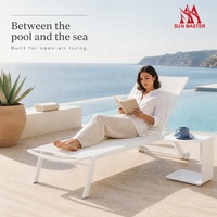 Chaise longue d'extérieur moderne empilable pour patio, jardin, hôtel, piscine