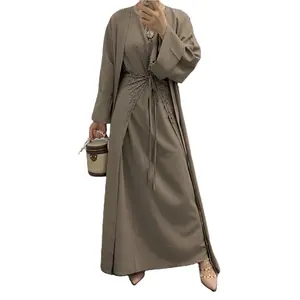Hot Selling Islamic Clothing Women Frock Cotton Linen Abaya For Muslim Women