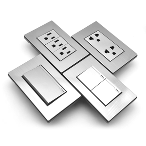 American Standard 118K Series Stainless Steel Wall Light Switch and Socket 10-16A Wholesale 1/2/3/4 Gang Switch Max Voltage 12V