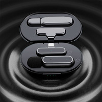 Mikrofon Klip Nirkabel K60 Plug and Play Portabel untuk Ponsel 2.4G Tipe-C untuk Siaran Langsung Video Pendek