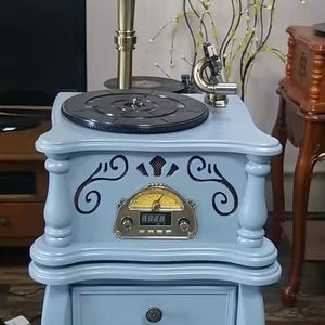 Lecteur de disque de bureau en bois, design vintage haut de gamme, <span class=keywords><strong>vinyle</strong></span> et gramophone, stylet à aiguille, plateau tournant, phonographe - Product Image 5