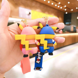 Llavero de goma de PVC suave para coche, bolso de muñeca personalizado, colgante de <span class=keywords><strong>mochila</strong></span>, llavero de diseño de dibujos animados lindo Pokemoned Marvel Capitán América - Product Image 3