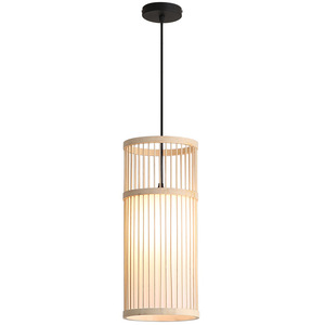 Bamboo Woven Pendant <b>Lamp</b> Round Led Light Home Decor Zen Style Tea Room Lighting Fixture Single Head Chandelier - Product Image 5
