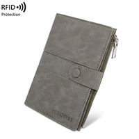 Portefeuille de voyage en gros avec blocage RFID, en cuir PU, porte-passeport multifonctionnel, étui pour passeport pour hommes et femmes, personnalisable