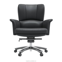 Fauteuil de Direction en Cuir à Dossier Haut, Pivotant et Inclinable, Ergonomique et Luxueux, avec Pieds en Métal et Petites Roues Réglables