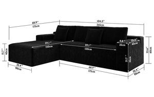 Modular Sectional <b>Sofa</b> Set Modern <b>Sofa</b> Bed Eco-Friendly Design Plush Corduroy Fabric Wood <b>Legs</b> No Assembly Required 2PC Free - Product Image 6