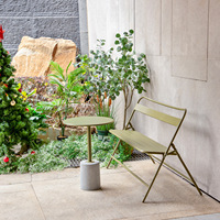 Chaise pliante en métal d'extérieur à dossier haut, double banc pour café et salon de thé, usage de loisirs