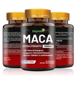 Maca capsules All natural energizer extra strength dietary supplement booster energy natural herbal 60 Maca capsules