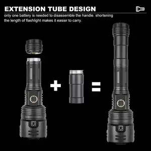 Tactical Flashlights Rechargeable 20000 High Lumens XHP90 Super Bright Powerful Emergency Handheld Flashlight For Camping Hiking