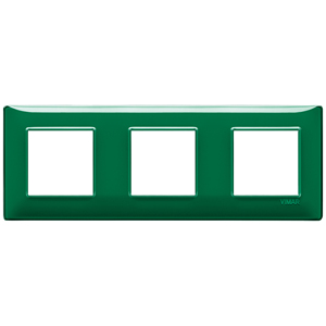 Plaque murale Vimar 3 gangues vert émeraude 27x8x0,9 cm pour interrupteurs - Product Image 1
