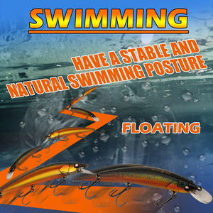 HONOREAL Nouveau leurre dur artificiel pour la pêche au vairon 10 couleurs pour le bar Pesca Wobbler avec hameçons <span class=keywords><strong>BKK</strong></span> Design flottant - Product Image 6